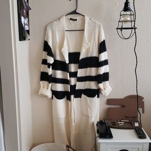 Knee length knit cartigan